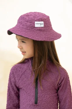 Kids Inknown Swim Daisy Swim Hat - Textured Leopard Grape