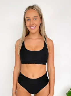 Inknown Swim Gia Bikini Top - Black Waffle