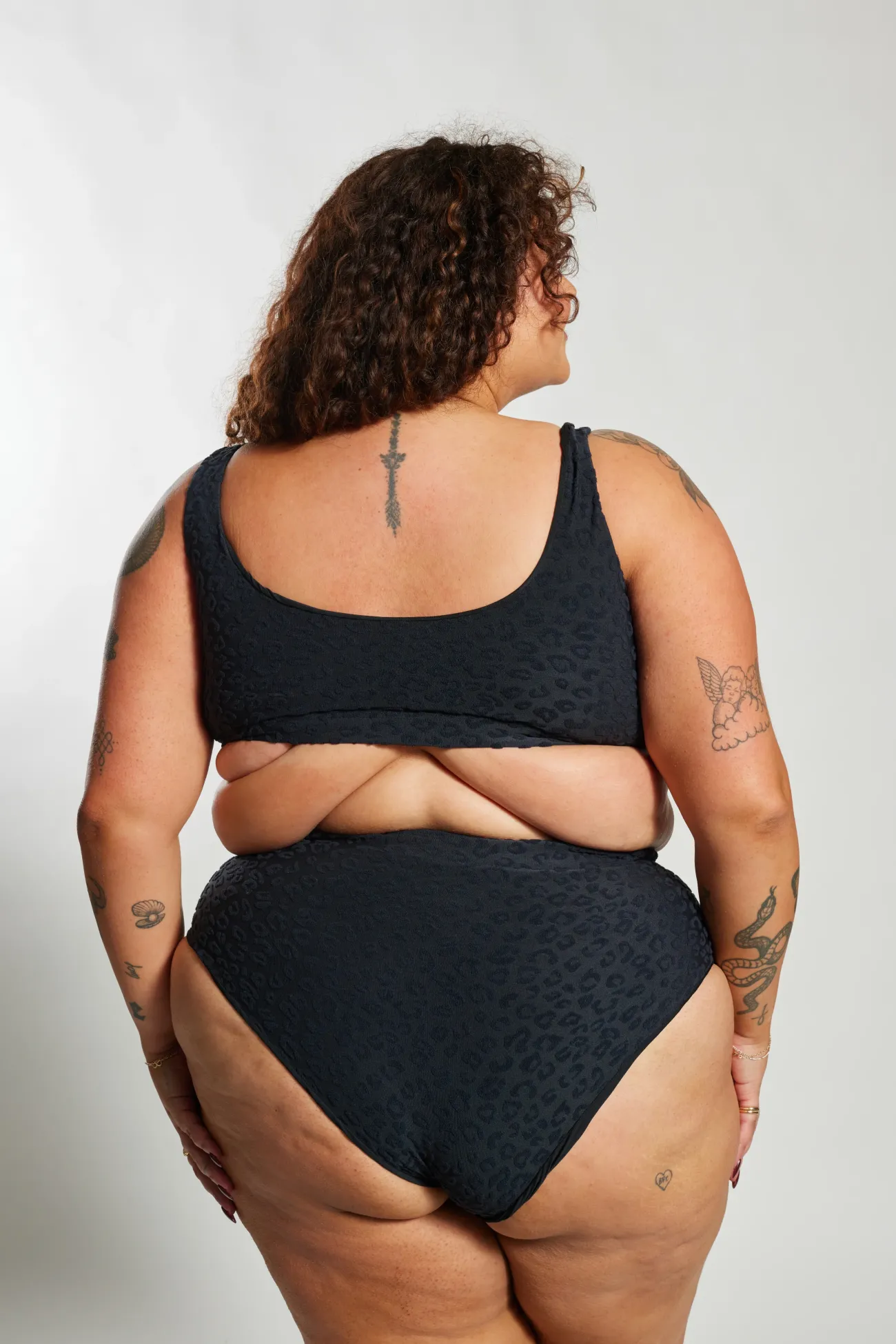 Inknown Swim Gia Bikini Top Curve - Textured Leopard Charcoal