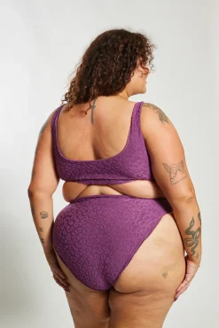 Inknown Swim Gia Bikini Top Curve - Textured Leopard Grape