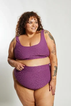Inknown Swim Gia Bikini Top Curve - Textured Leopard Grape