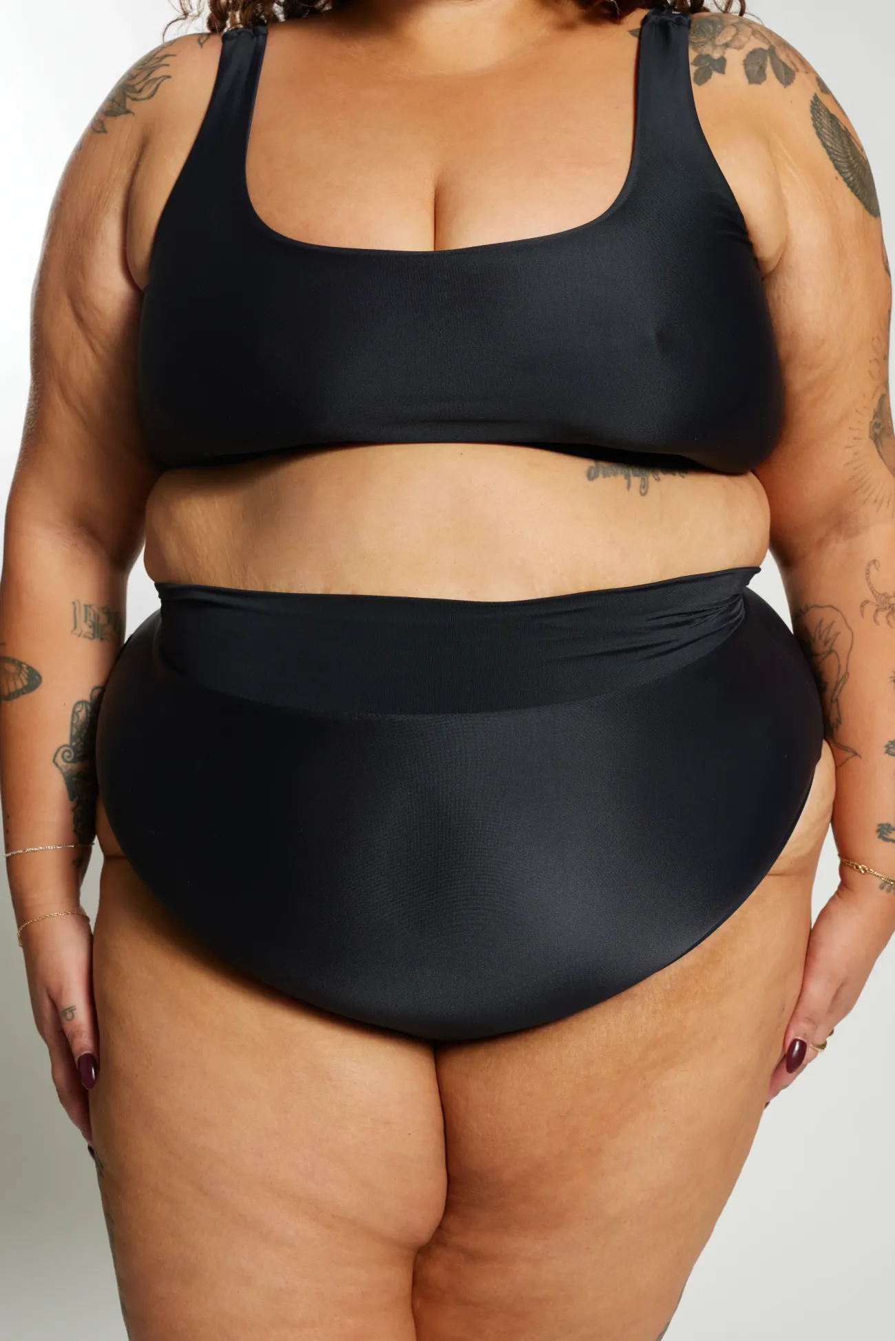 Inknown Swim Ginger Bikini Bottom Curve - Black on Black