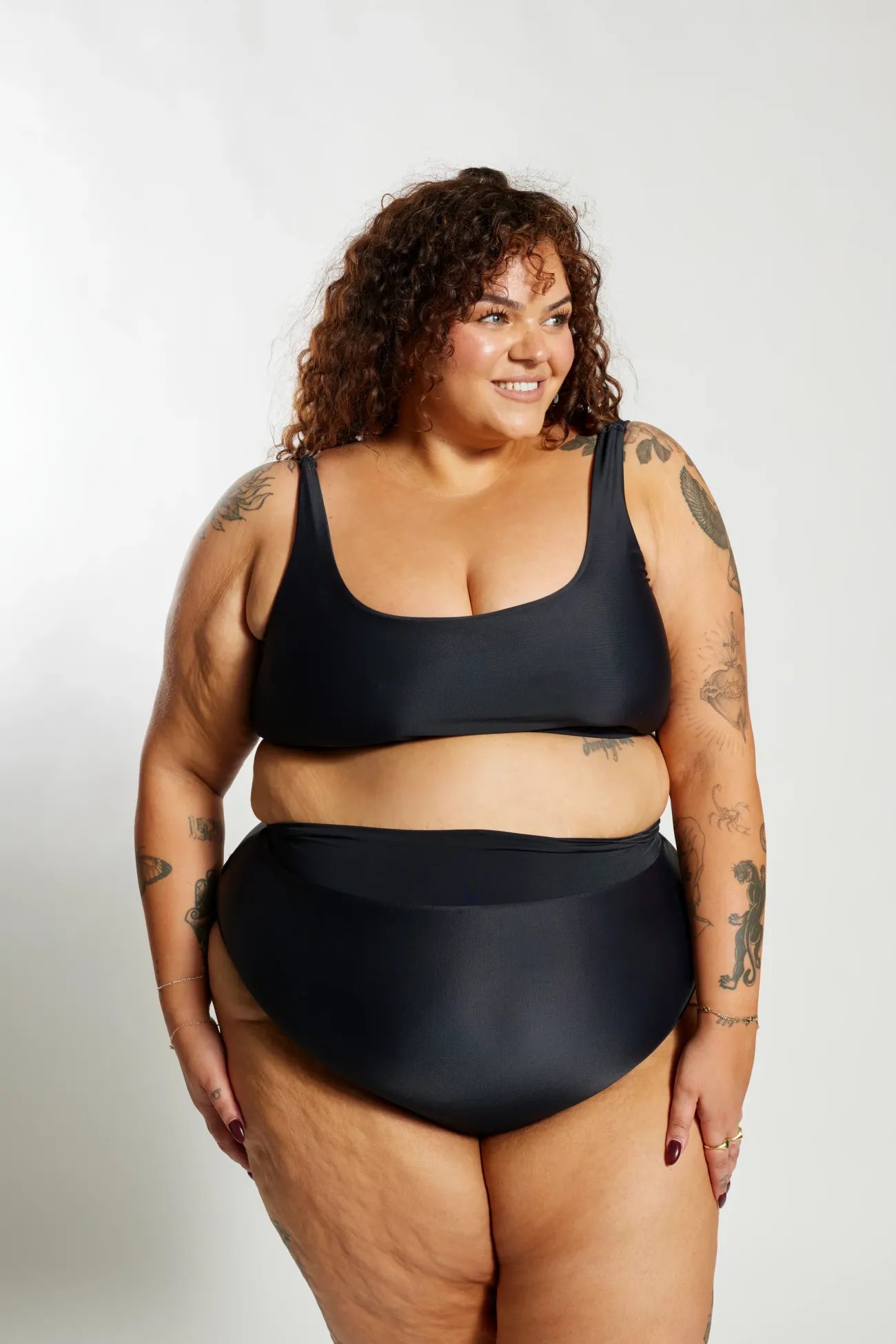 Inknown Swim Ginger Bikini Bottom Curve - Black on Black