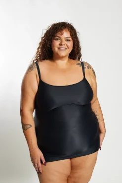 Inknown Swim Giselle Tankini Top Curve - Black on Black
