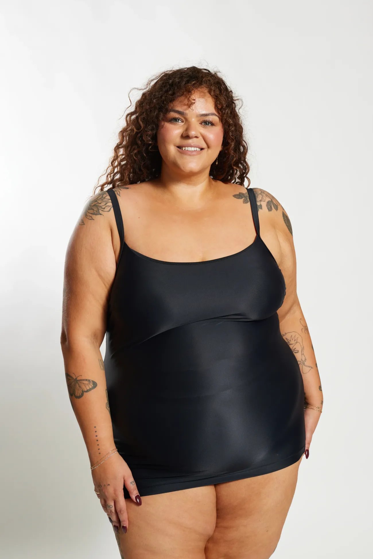 Inknown Swim Giselle Tankini Top Curve - Black on Black