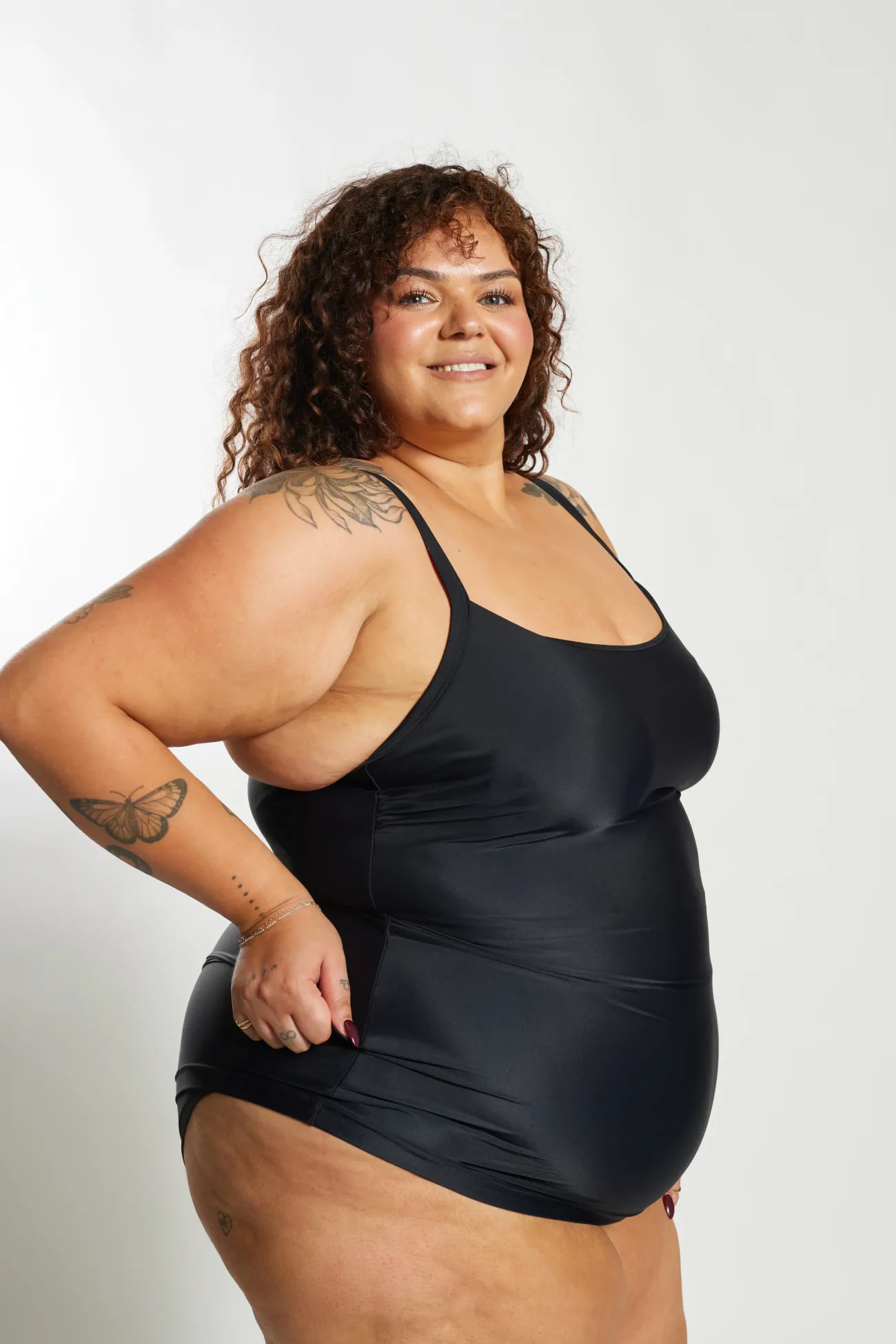 Inknown Swim Giselle Tankini Top Curve - Black on Black