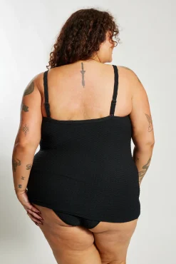 Inknown Swim Giselle Tankini Top Curve - Textured Leopard Charcoal