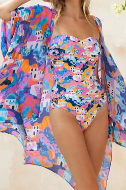 Inknown Swim Giulia Kimono/Kaftan - Mediterranean Vista