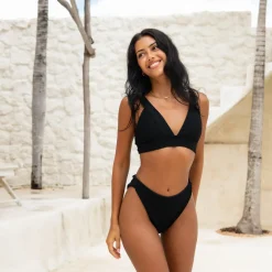 Inknown Swim Grace Bikini Bottom - Black Waffle