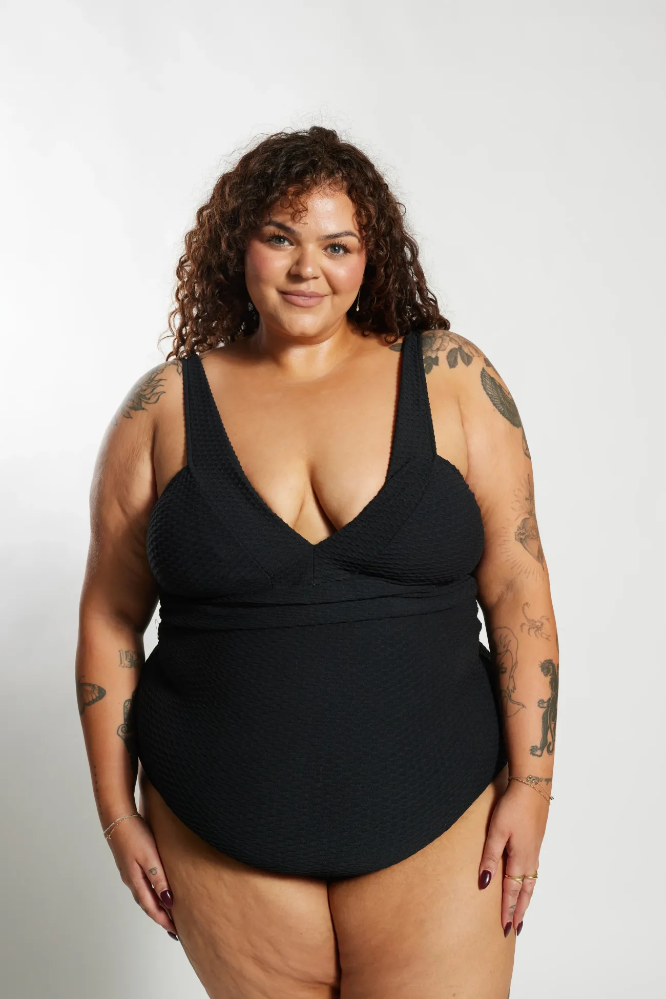 Inknown Swim Gwen One Piece Curve - Black Waffle