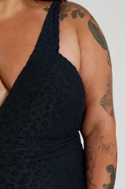 Inknown Swim Gwen One Piece Curve - Textured Leopard Charcoal