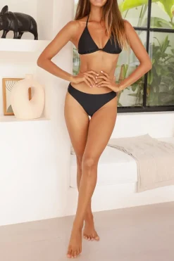 Inknown Swim Mia String Top - Black on Black