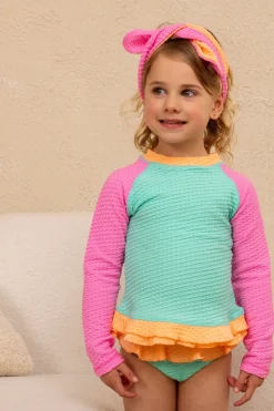 Kids Inknown Swim Mini Annie Rashie Set 02 - Iced Aqua