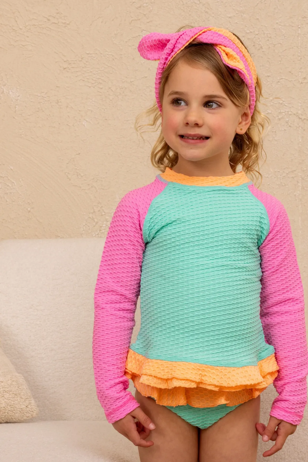 Kids Inknown Swim Mini Annie Rashie Set 02 - Iced Aqua