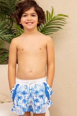 Kids Inknown Swim Mini Hank Board Shorts - Blue Jungle