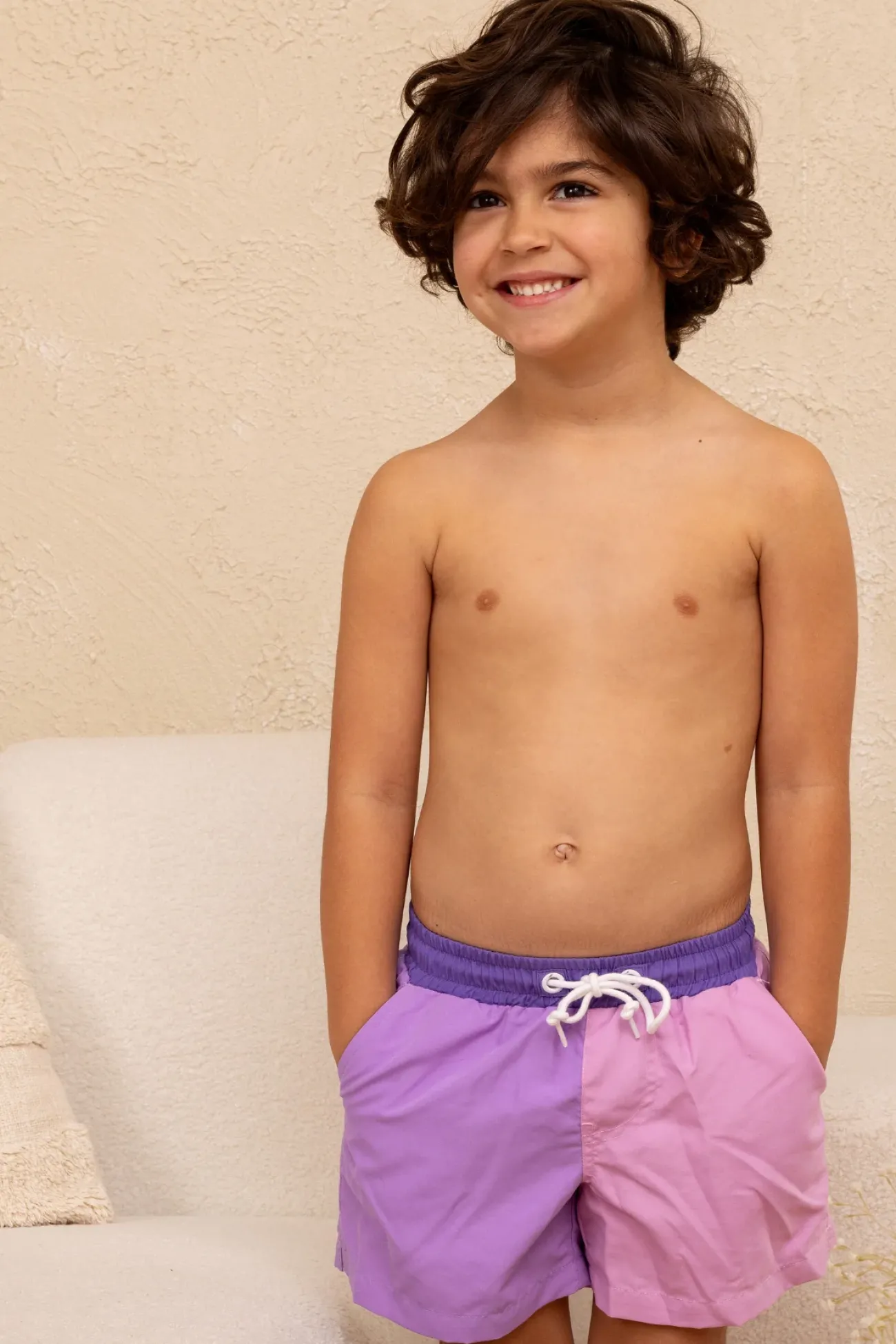 Kids Inknown Swim Mini Hank Board Shorts - Lilac Crystal