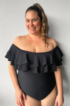 Inknown Swim Miranda One Piece - Black Waffle