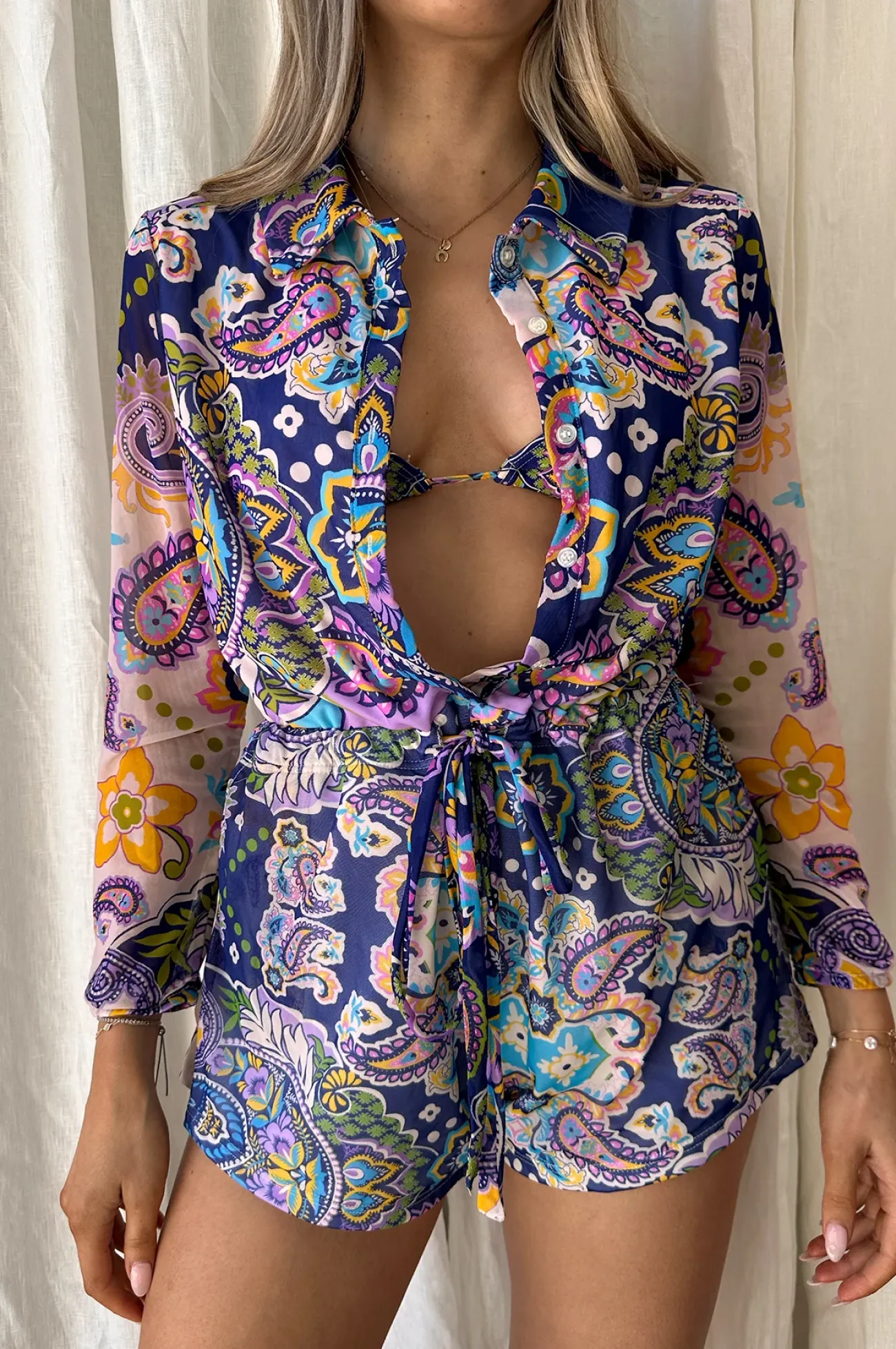 Inknown Swim Oceana Playsuit - Peacock Swirls