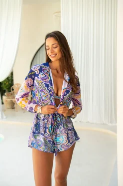 Inknown Swim Oceana Playsuit - Peacock Swirls
