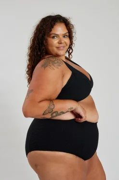 Inknown Swim Penelope Bikini Bottom Curve - Black Waffle