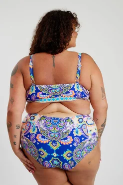 Inknown Swim Penelope Bikini Bottom Curve - Peacock Swirls