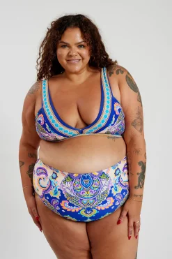 Inknown Swim Penelope Bikini Bottom Curve - Peacock Swirls