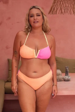 Inknown Swim Scarlett Bandeau Top - Orange Sherbet